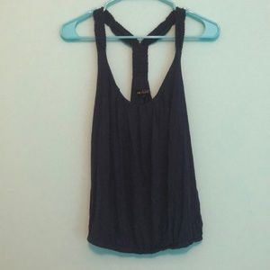 One Clothing Large Cropped Navy Blue Tank Top